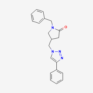 B6463043 1-benzyl-4-[(4-phenyl-1H-1,2,3-triazol-1-yl)methyl]pyrrolidin-2-one CAS No. 2549056-17-7