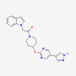 molecular formula C23H24N6O2 B6463182 2-(1H-indol-1-yl)-1-(4-{[5-(1-methyl-1H-pyrazol-4-yl)pyrimidin-2-yl]oxy}piperidin-1-yl)ethan-1-one CAS No. 2549051-24-1