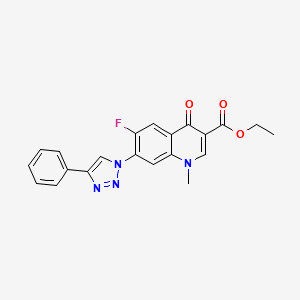 ethyl 6-fluoro-1-methyl-4-oxo-7-(4-phenyl-1H-1,2,3-triazol-1-yl)-1,4-dihydroquinoline-3-carboxylate