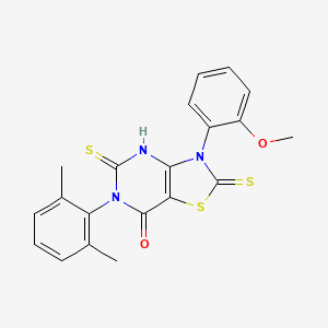 6-(2,6-dimethylphenyl)-3-(2-methoxyphenyl)-5-sulfanyl-2-sulfanylidene-2H,3H,6H,7H-[1,3]thiazolo[4,5-d]pyrimidin-7-one