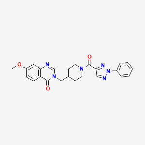 7-methoxy-3-{[1-(2-phenyl-2H-1,2,3-triazole-4-carbonyl)piperidin-4-yl]methyl}-3,4-dihydroquinazolin-4-one