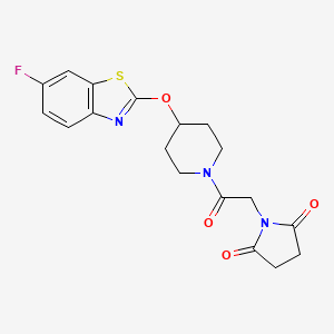 1-(2-{4-[(6-fluoro-1,3-benzothiazol-2-yl)oxy]piperidin-1-yl}-2-oxoethyl)pyrrolidine-2,5-dione