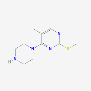 molecular formula C10H16N4S B6463342 5-methyl-2-(methylsulfanyl)-4-(piperazin-1-yl)pyrimidine CAS No. 2640847-05-6