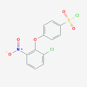 molecular formula C12H7Cl2NO5S B064634 4-(2-氯-6-硝基苯氧基)苯-1-磺酰氯 CAS No. 175135-00-9