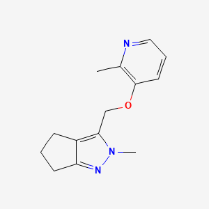 molecular formula C14H17N3O B6463565 2-methyl-3-({2-methyl-2H,4H,5H,6H-cyclopenta[c]pyrazol-3-yl}methoxy)pyridine CAS No. 2640884-86-0