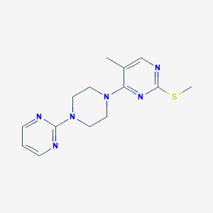 molecular formula C14H18N6S B6463572 5-methyl-2-(methylsulfanyl)-4-[4-(pyrimidin-2-yl)piperazin-1-yl]pyrimidine CAS No. 2640877-76-3
