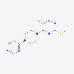 molecular formula C14H18N6S B6463580 5-methyl-2-(methylsulfanyl)-4-[4-(pyrimidin-4-yl)piperazin-1-yl]pyrimidine CAS No. 2640969-77-1