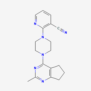 molecular formula C18H20N6 B6463587 2-(4-{2-methyl-5H,6H,7H-cyclopenta[d]pyrimidin-4-yl}piperazin-1-yl)pyridine-3-carbonitrile CAS No. 2640966-71-6