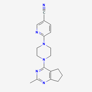 molecular formula C18H20N6 B6463600 6-(4-{2-methyl-5H,6H,7H-cyclopenta[d]pyrimidin-4-yl}piperazin-1-yl)pyridine-3-carbonitrile CAS No. 2640953-38-2