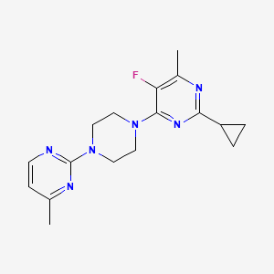 molecular formula C17H21FN6 B6463605 2-cyclopropyl-5-fluoro-4-methyl-6-[4-(4-methylpyrimidin-2-yl)piperazin-1-yl]pyrimidine CAS No. 2640846-15-5