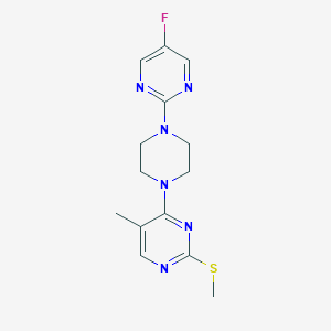 molecular formula C14H17FN6S B6463622 4-[4-(5-fluoropyrimidin-2-yl)piperazin-1-yl]-5-methyl-2-(methylsulfanyl)pyrimidine CAS No. 2640962-13-4