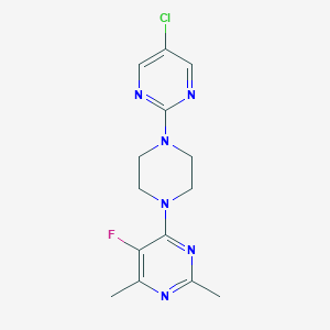 molecular formula C14H16ClFN6 B6463630 4-[4-(5-chloropyrimidin-2-yl)piperazin-1-yl]-5-fluoro-2,6-dimethylpyrimidine CAS No. 2640970-88-1