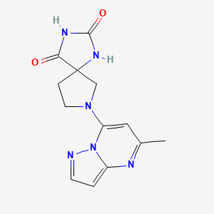 molecular formula C13H14N6O2 B6463650 7-{5-methylpyrazolo[1,5-a]pyrimidin-7-yl}-1,3,7-triazaspiro[4.4]nonane-2,4-dione CAS No. 2640943-83-3