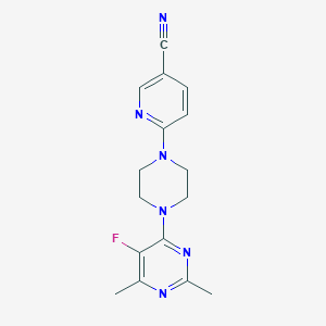 molecular formula C16H17FN6 B6463656 6-[4-(5-fluoro-2,6-dimethylpyrimidin-4-yl)piperazin-1-yl]pyridine-3-carbonitrile CAS No. 2640881-16-7