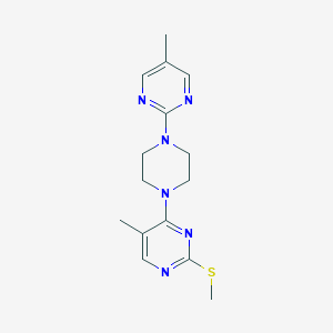 molecular formula C15H20N6S B6463686 5-methyl-4-[4-(5-methylpyrimidin-2-yl)piperazin-1-yl]-2-(methylsulfanyl)pyrimidine CAS No. 2640952-64-1