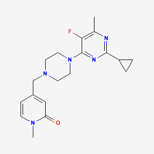 molecular formula C19H24FN5O B6463735 4-{[4-(2-cyclopropyl-5-fluoro-6-methylpyrimidin-4-yl)piperazin-1-yl]methyl}-1-methyl-1,2-dihydropyridin-2-one CAS No. 2640946-02-5