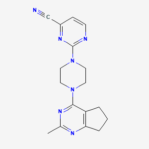 molecular formula C17H19N7 B6463777 2-(4-{2-methyl-5H,6H,7H-cyclopenta[d]pyrimidin-4-yl}piperazin-1-yl)pyrimidine-4-carbonitrile CAS No. 2640889-41-2