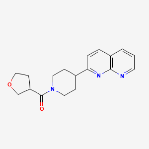 molecular formula C18H21N3O2 B6463823 2-[1-(oxolane-3-carbonyl)piperidin-4-yl]-1,8-naphthyridine CAS No. 2640948-37-2