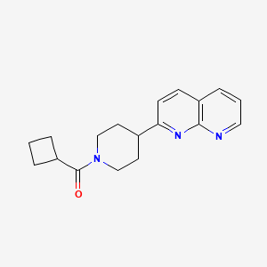 molecular formula C18H21N3O B6463829 2-(1-cyclobutanecarbonylpiperidin-4-yl)-1,8-naphthyridine CAS No. 2640889-47-8