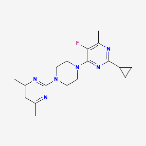 molecular formula C18H23FN6 B6463895 2-cyclopropyl-4-[4-(4,6-dimethylpyrimidin-2-yl)piperazin-1-yl]-5-fluoro-6-methylpyrimidine CAS No. 2640943-46-8