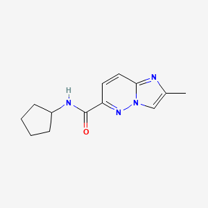 molecular formula C13H16N4O B6463921 N-cyclopentyl-2-methylimidazo[1,2-b]pyridazine-6-carboxamide CAS No. 2640949-51-3