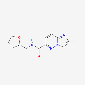 molecular formula C13H16N4O2 B6463929 2-methyl-N-[(oxolan-2-yl)methyl]imidazo[1,2-b]pyridazine-6-carboxamide CAS No. 2640969-64-6