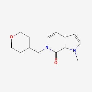 molecular formula C14H18N2O2 B6463940 1-methyl-6-[(oxan-4-yl)methyl]-1H,6H,7H-pyrrolo[2,3-c]pyridin-7-one CAS No. 2640896-79-1