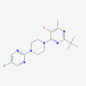 molecular formula C17H22F2N6 B6463948 2-tert-butyl-5-fluoro-4-[4-(5-fluoropyrimidin-2-yl)piperazin-1-yl]-6-methylpyrimidine CAS No. 2640945-00-0