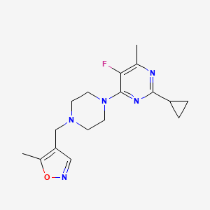 molecular formula C17H22FN5O B6463964 2-cyclopropyl-5-fluoro-4-methyl-6-{4-[(5-methyl-1,2-oxazol-4-yl)methyl]piperazin-1-yl}pyrimidine CAS No. 2640945-18-0