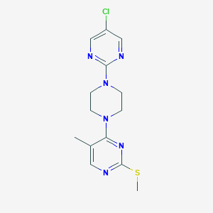 molecular formula C14H17ClN6S B6463970 4-[4-(5-chloropyrimidin-2-yl)piperazin-1-yl]-5-methyl-2-(methylsulfanyl)pyrimidine CAS No. 2640903-45-1