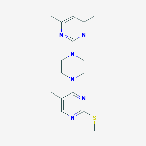 molecular formula C16H22N6S B6464012 4-[4-(4,6-dimethylpyrimidin-2-yl)piperazin-1-yl]-5-methyl-2-(methylsulfanyl)pyrimidine CAS No. 2640948-27-0