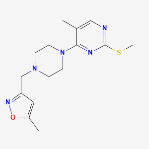 molecular formula C15H21N5OS B6464077 5-methyl-4-{4-[(5-methyl-1,2-oxazol-3-yl)methyl]piperazin-1-yl}-2-(methylsulfanyl)pyrimidine CAS No. 2640866-69-7