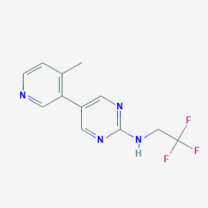 molecular formula C12H11F3N4 B6464083 5-(4-methylpyridin-3-yl)-N-(2,2,2-trifluoroethyl)pyrimidin-2-amine CAS No. 2640963-91-1