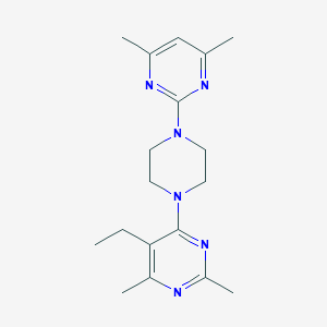 molecular formula C18H26N6 B6464101 4-[4-(4,6-dimethylpyrimidin-2-yl)piperazin-1-yl]-5-ethyl-2,6-dimethylpyrimidine CAS No. 2640946-69-4