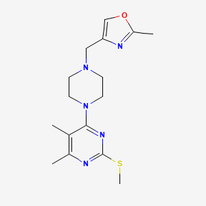 molecular formula C16H23N5OS B6464119 4,5-dimethyl-6-{4-[(2-methyl-1,3-oxazol-4-yl)methyl]piperazin-1-yl}-2-(methylsulfanyl)pyrimidine CAS No. 2640934-62-7