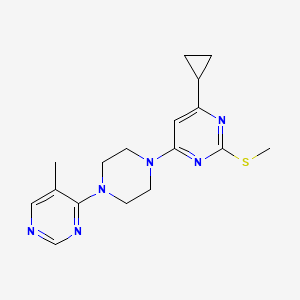 molecular formula C17H22N6S B6464169 4-cyclopropyl-6-[4-(5-methylpyrimidin-4-yl)piperazin-1-yl]-2-(methylsulfanyl)pyrimidine CAS No. 2640962-17-8