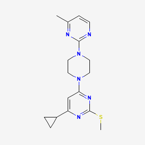 molecular formula C17H22N6S B6464177 4-cyclopropyl-6-[4-(4-methylpyrimidin-2-yl)piperazin-1-yl]-2-(methylsulfanyl)pyrimidine CAS No. 2640935-64-2