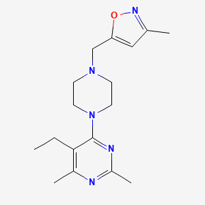 molecular formula C17H25N5O B6464180 5-ethyl-2,4-dimethyl-6-{4-[(3-methyl-1,2-oxazol-5-yl)methyl]piperazin-1-yl}pyrimidine CAS No. 2640977-72-4