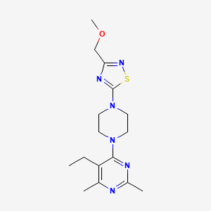 molecular formula C16H24N6OS B6464186 5-ethyl-4-{4-[3-(methoxymethyl)-1,2,4-thiadiazol-5-yl]piperazin-1-yl}-2,6-dimethylpyrimidine CAS No. 2640947-44-8