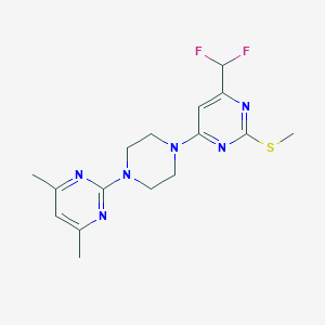 molecular formula C16H20F2N6S B6464270 4-(difluoromethyl)-6-[4-(4,6-dimethylpyrimidin-2-yl)piperazin-1-yl]-2-(methylsulfanyl)pyrimidine CAS No. 2640877-95-6