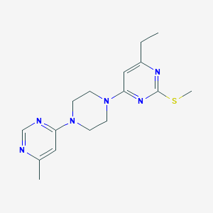 molecular formula C16H22N6S B6464276 4-ethyl-6-[4-(6-methylpyrimidin-4-yl)piperazin-1-yl]-2-(methylsulfanyl)pyrimidine CAS No. 2640943-65-1