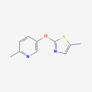 molecular formula C10H10N2OS B6464303 2-methyl-5-[(5-methyl-1,3-thiazol-2-yl)oxy]pyridine CAS No. 2640902-15-2