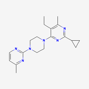 molecular formula C19H26N6 B6464317 2-cyclopropyl-5-ethyl-4-methyl-6-[4-(4-methylpyrimidin-2-yl)piperazin-1-yl]pyrimidine CAS No. 2640945-25-9
