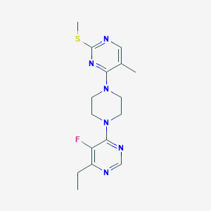 molecular formula C16H21FN6S B6464360 4-[4-(6-ethyl-5-fluoropyrimidin-4-yl)piperazin-1-yl]-5-methyl-2-(methylsulfanyl)pyrimidine CAS No. 2640951-36-4