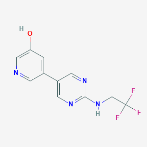 molecular formula C11H9F3N4O B6464403 5-{2-[(2,2,2-trifluoroethyl)amino]pyrimidin-5-yl}pyridin-3-ol CAS No. 2640962-95-2