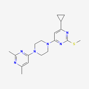 molecular formula C18H24N6S B6464513 4-cyclopropyl-6-[4-(2,6-dimethylpyrimidin-4-yl)piperazin-1-yl]-2-(methylsulfanyl)pyrimidine CAS No. 2640968-95-0