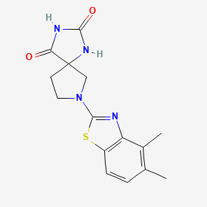 molecular formula C15H16N4O2S B6464531 7-(4,5-dimethyl-1,3-benzothiazol-2-yl)-1,3,7-triazaspiro[4.4]nonane-2,4-dione CAS No. 2640971-36-2
