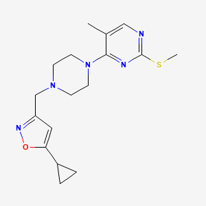 molecular formula C17H23N5OS B6464533 4-{4-[(5-cyclopropyl-1,2-oxazol-3-yl)methyl]piperazin-1-yl}-5-methyl-2-(methylsulfanyl)pyrimidine CAS No. 2640971-41-9