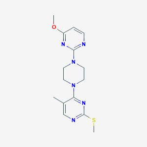 molecular formula C15H20N6OS B6464575 4-[4-(4-methoxypyrimidin-2-yl)piperazin-1-yl]-5-methyl-2-(methylsulfanyl)pyrimidine CAS No. 2640948-03-2