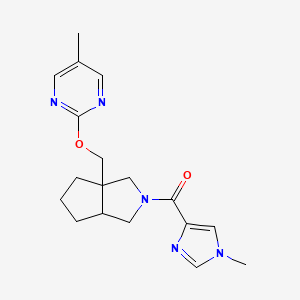 molecular formula C18H23N5O2 B6464581 5-methyl-2-{[2-(1-methyl-1H-imidazole-4-carbonyl)-octahydrocyclopenta[c]pyrrol-3a-yl]methoxy}pyrimidine CAS No. 2640947-02-8